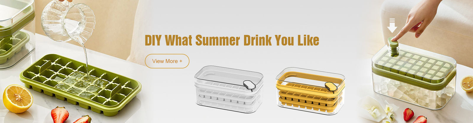 ODM/OEM Custom Easy Press Personalized Ice Cube Mold With Lid And Bin Durable