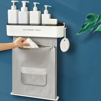 Multifunctional  Wall Mounted Bathroom Storage Rack ABS Material