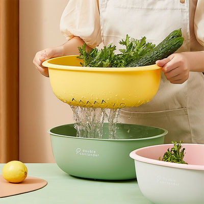 Minimalist Style PP Vegetable Washing Bowl Kitchen Plastic Drain Basket