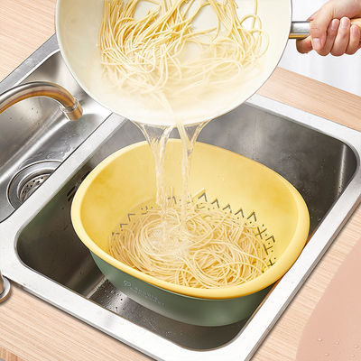 Minimalist Style PP Vegetable Washing Bowl Kitchen Plastic Drain Basket