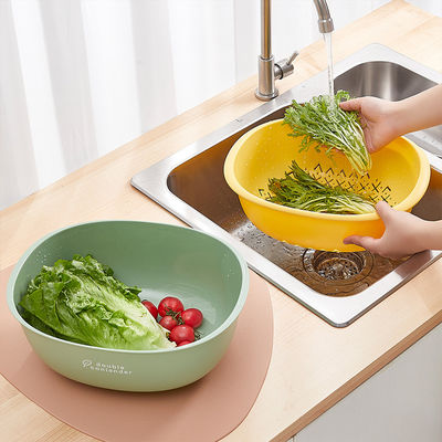 Minimalist Style PP Vegetable Washing Bowl Kitchen Plastic Drain Basket