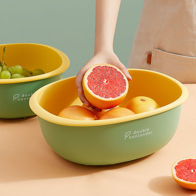 Minimalist Style PP Vegetable Washing Bowl Kitchen Plastic Drain Basket