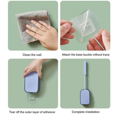 Toilet Bowl Brush and Holder Durable and Flexible Bristles Wall Mounted Toilet Brush for Bathroom Cleaning