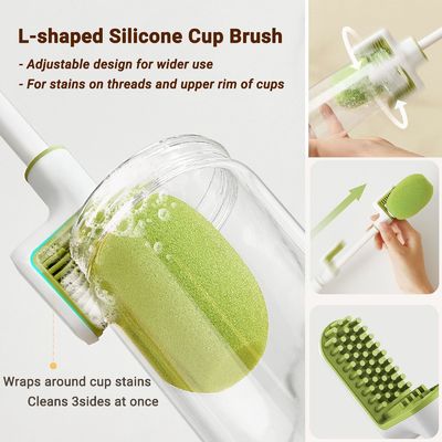 Multifunctional Water Bottle Cleaner Brush Sets  with Replace Heads