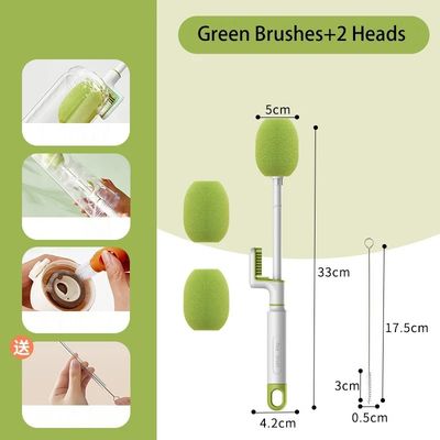 Multifunctional Water Bottle Cleaner Brush Sets  with Replace Heads